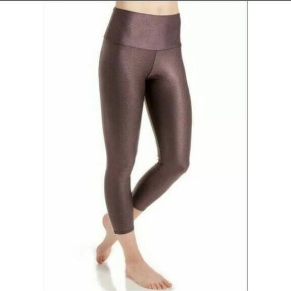 Onzie FLOW High Rise Plum Purple Sparks Iridescent Ankle Athletic Leggings S/M - Picture 9 of 12